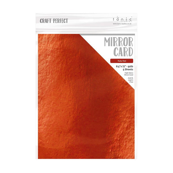 Tonic Studios Craft Perfect RUBY RED Mirror Cardstock 8.5x11" 5 sheets #9453E