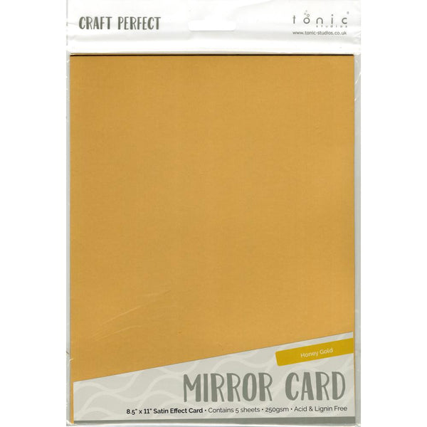 Tonic Studios Craft Perfect SATIN HONEY Mirror Cardstock 8.5x11" 5 sheets #9487E