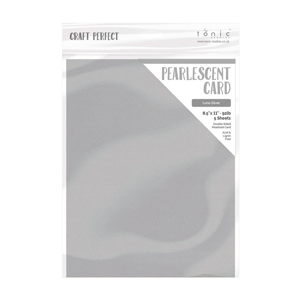 Tonic Studios Craft Perfect LUNA SILVER Pearlescent Double Sided Cardstock 8.5x11