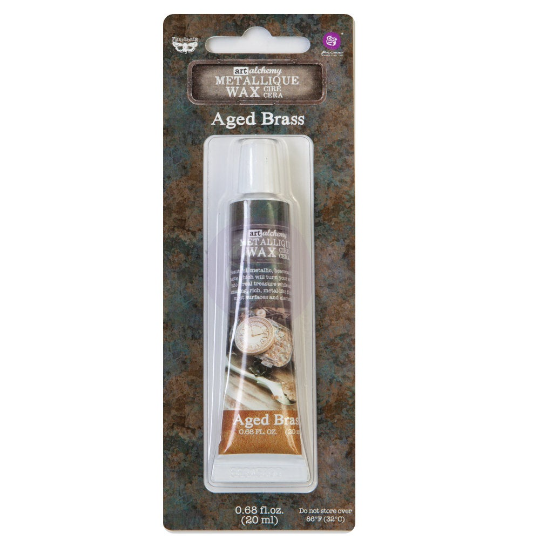 Finnabair Art Alchemy Prima AGED BRASS Metallique Wax TUBE .68 oz Altered Art Mixed Media #963965