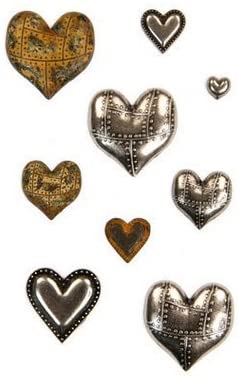 Prima Finnabair Mechanicals METAL HEARTS Metal Embellishments #965361