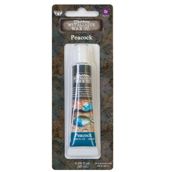 Finnabair Art Alchemy Prima PEACOCK TUBE  Metallic METALLIQUE Wax .68 oz Altered Art Mixed Media #966775