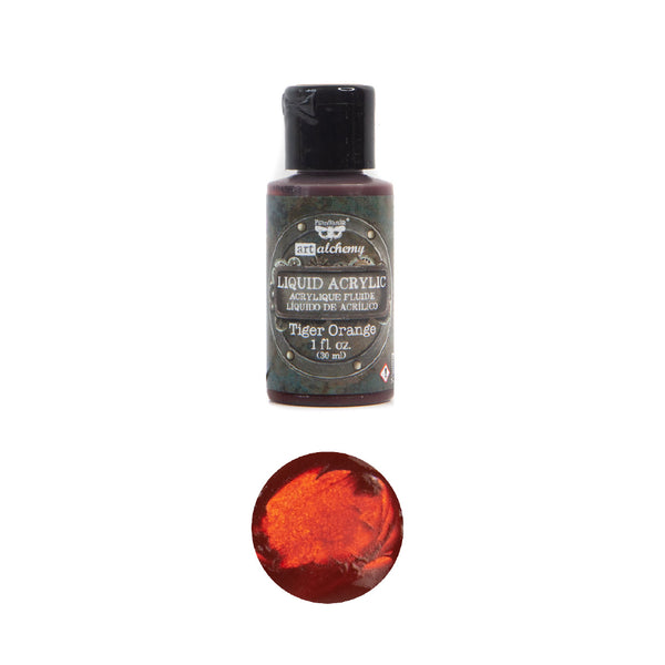 Prima Finnabair Art Alchemy TIGER ORANGE Liquid Acrylic Paint 1 oz. #967246