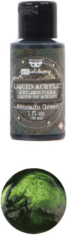 Prima Finnabair Art Alchemy AVOCADO GREEN Liquid Acrylic Paint 1 oz. #967321