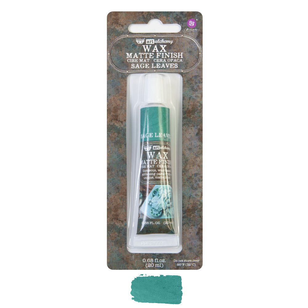 Finnabair Art Alchemy Prima SAGE LEAVES Matte Wax TUBE .68 oz Altered Art Mixed Media  #968717