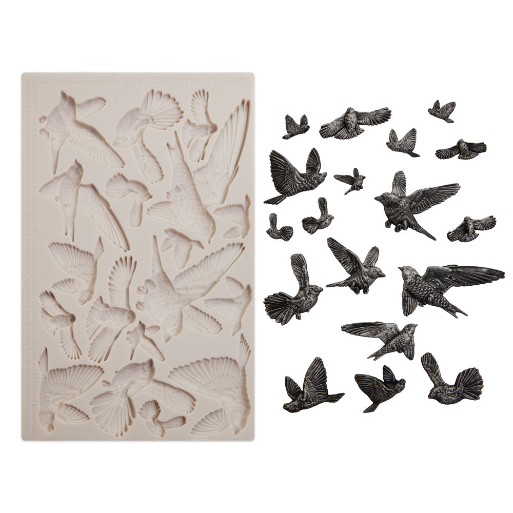 Prima Finnabair FLOCKING BIRDS Imaginarium Silicone Moulds Molds 5