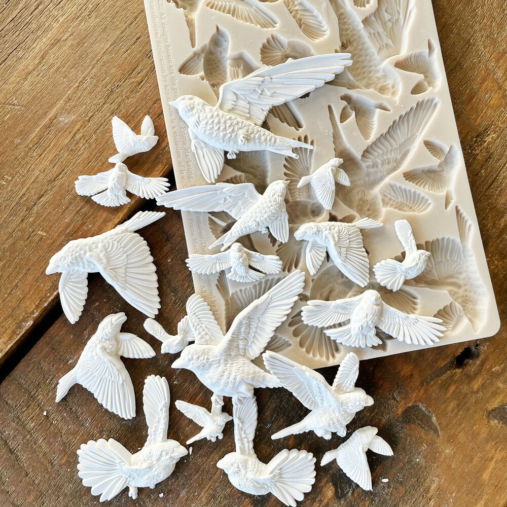 Prima Finnabair FLOCKING BIRDS Imaginarium Silicone Moulds Molds 5