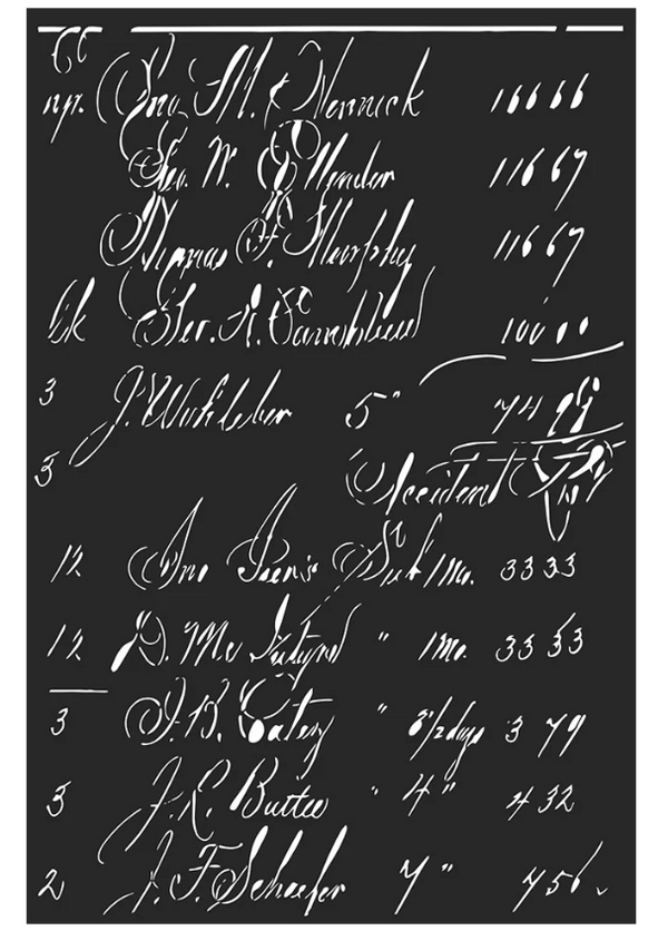 Prima Finnabair 6.5"x9.5" Stencil CALCULATIONS Paint Mixed Media Home Decor #969882