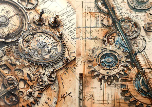 Paper Designs STEAMPUNK AGE Collection A4 Vellum Paper 10 sheets #VP_002