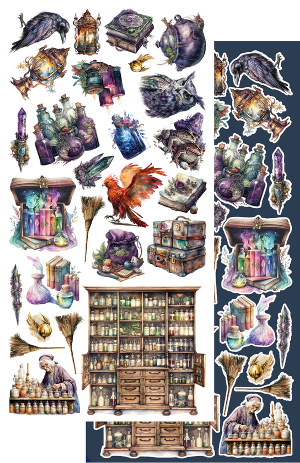 Alchemy of Art LEGENDS of the MAGIC SCHOOL 6x12" Fussy Cutting Extras #AA-LOTMS-10