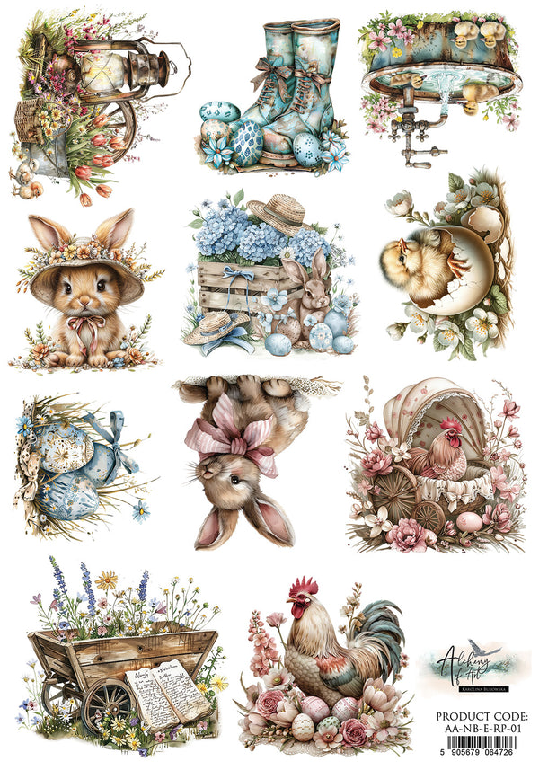 Alchemy of Art EASTER A4 Decoupage Rice Paper #AA-NB-E-RP-01