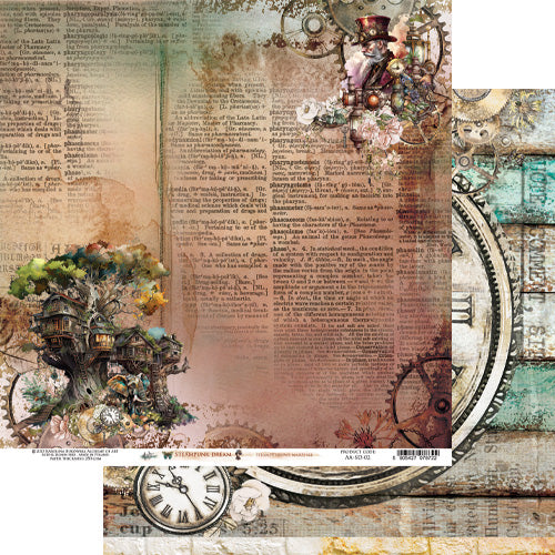 Alchemy of Art STEAMPUNK DREAM 8"x8" Double Sided Cardstock #AA-SD-08