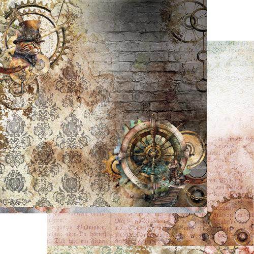 Alchemy of Art STEAMPUNK DREAM 12"x12" Double Sided Cardstock #AA-SD-07