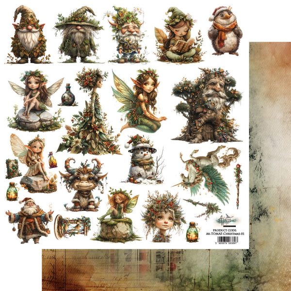 Alchemy of Art TALES OF MOSS AND FERN 12x12" Fussy Cutting Sheet #AA-CHRISTMAS-01