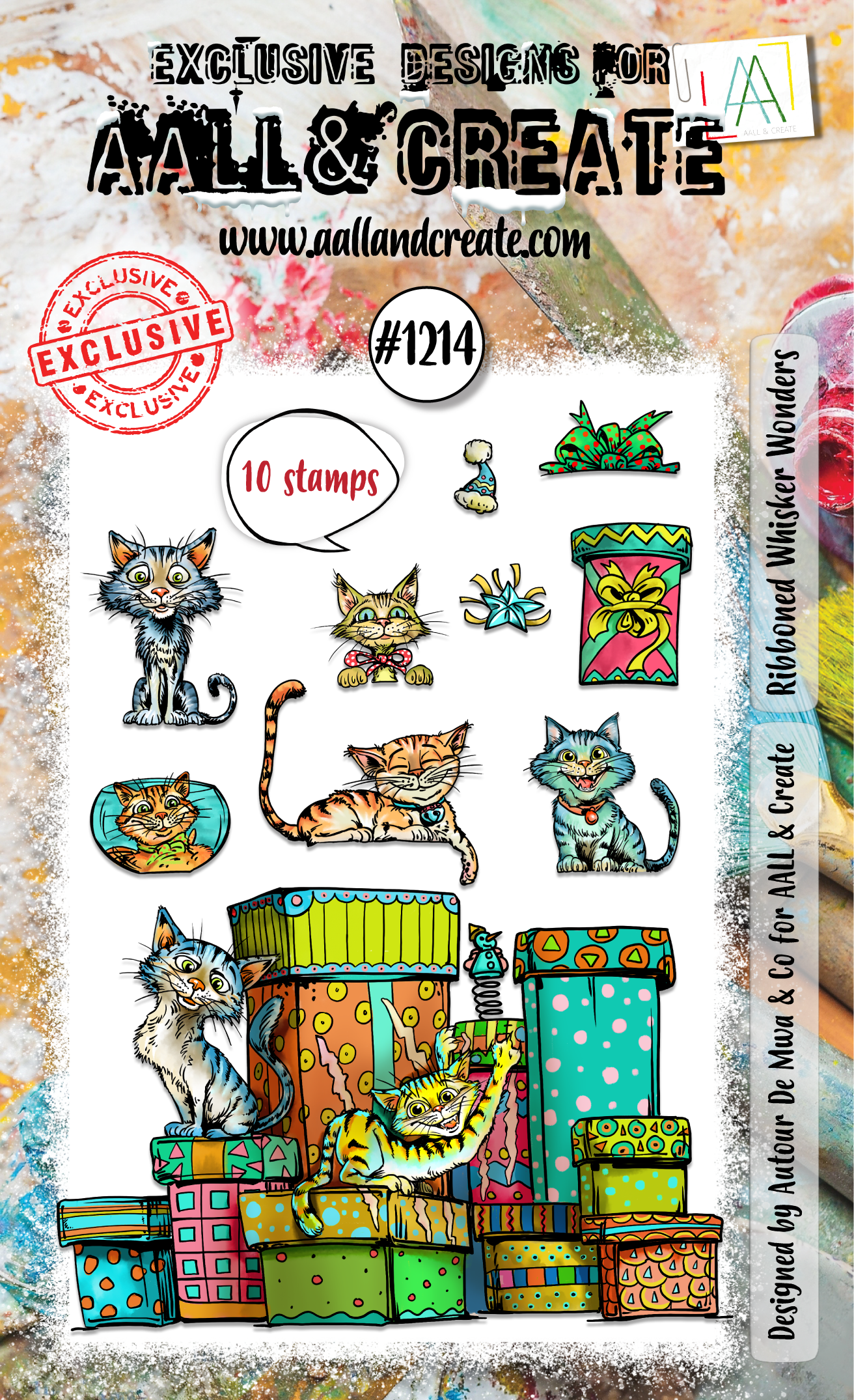 AALL and Create RIBBONED WHISKER WONDERS A6 Stamp Set #AALL-TP-1214