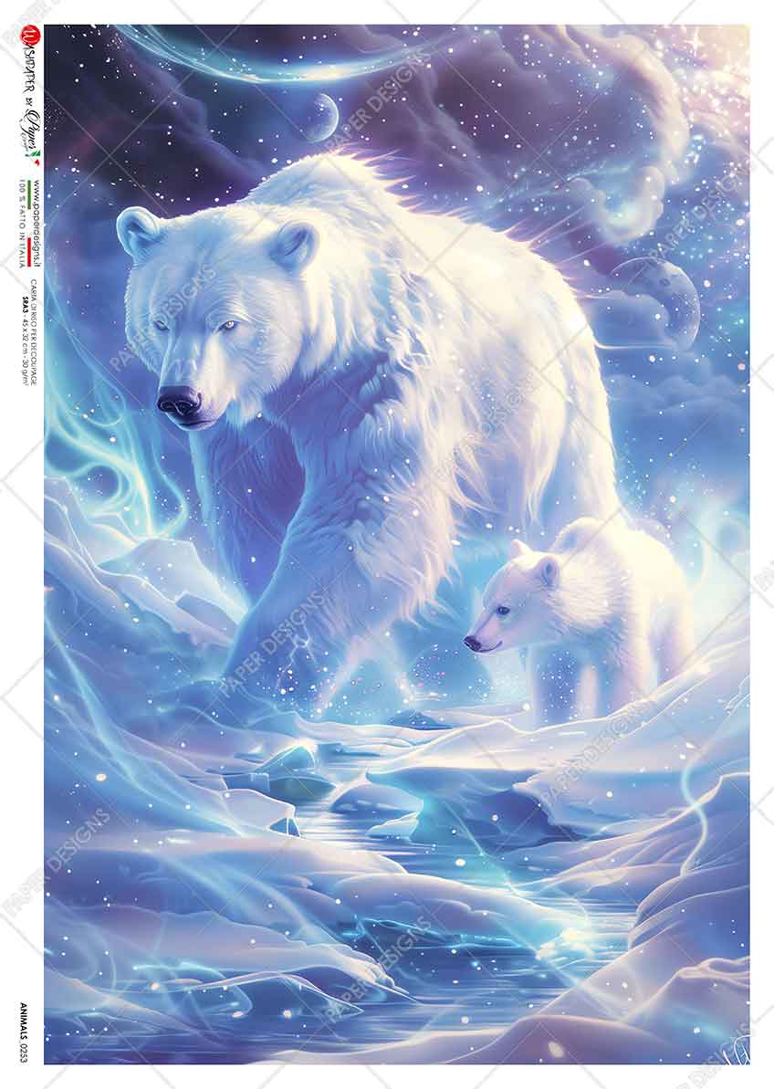 Paper Designs TWILIGHT SPIRIT BEAR A4 Decoupage Rice Paper #ANIMALS_0253