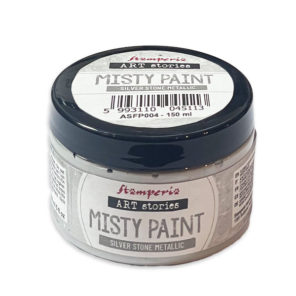 STAMPERIA Art Stories SILVER STONE METALLIC Misty Paint High Coverage 150 ml #ASFP004