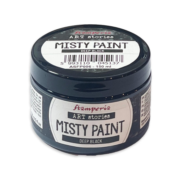 STAMPERIA Art Stories DEEP BLACK Misty Paint High Coverage 150 ml #ASFP006