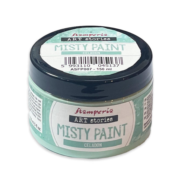 STAMPERIA Art Stories CELADON Green Misty Paint High Coverage 150 ml #ASFP007