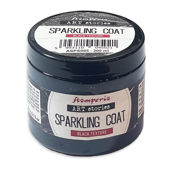 Stamperia Art Stories SPARKLING COAT Black Texture 200 ml  #ASPS005