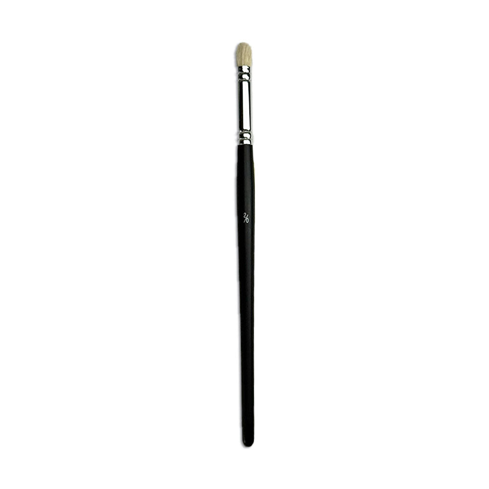 brush with black handle and silver ferrule on a white background