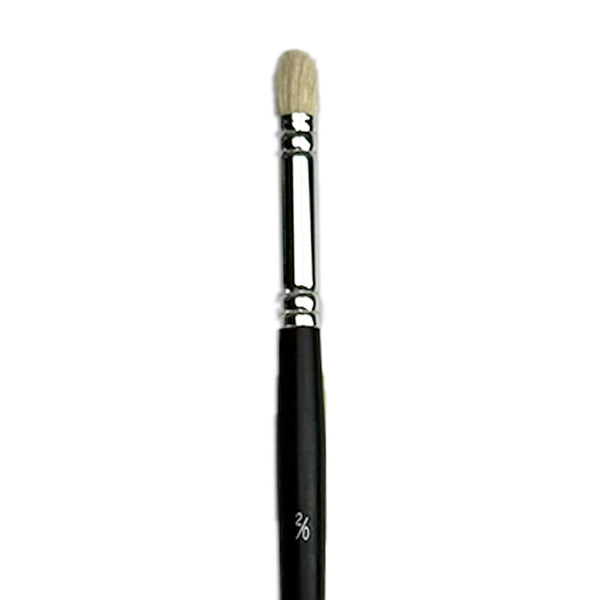 brush with black handle and silver ferrule on a white background