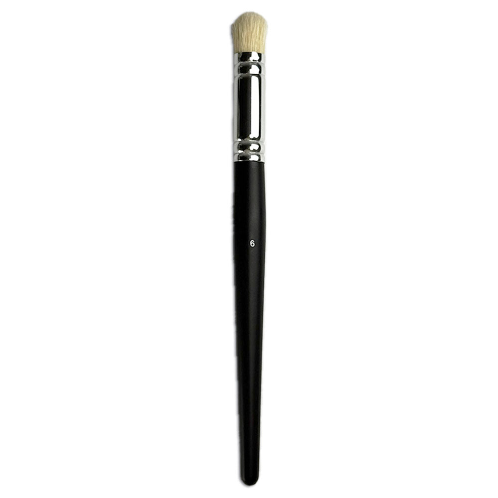 brush with black handle and silver ferrule on a white background