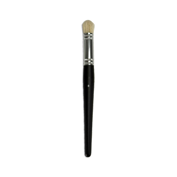 brush with black handle and silver ferrule on a white background