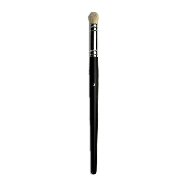 brush with black handle and silver ferrule on a white background