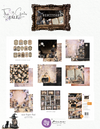 Collection of Halloween-themed paper pads and frames with decorative elements on a white background.