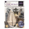 Halloween-themed adhesive ephemera pack with ghost, owl, wolf, and crystal ball on a white background.