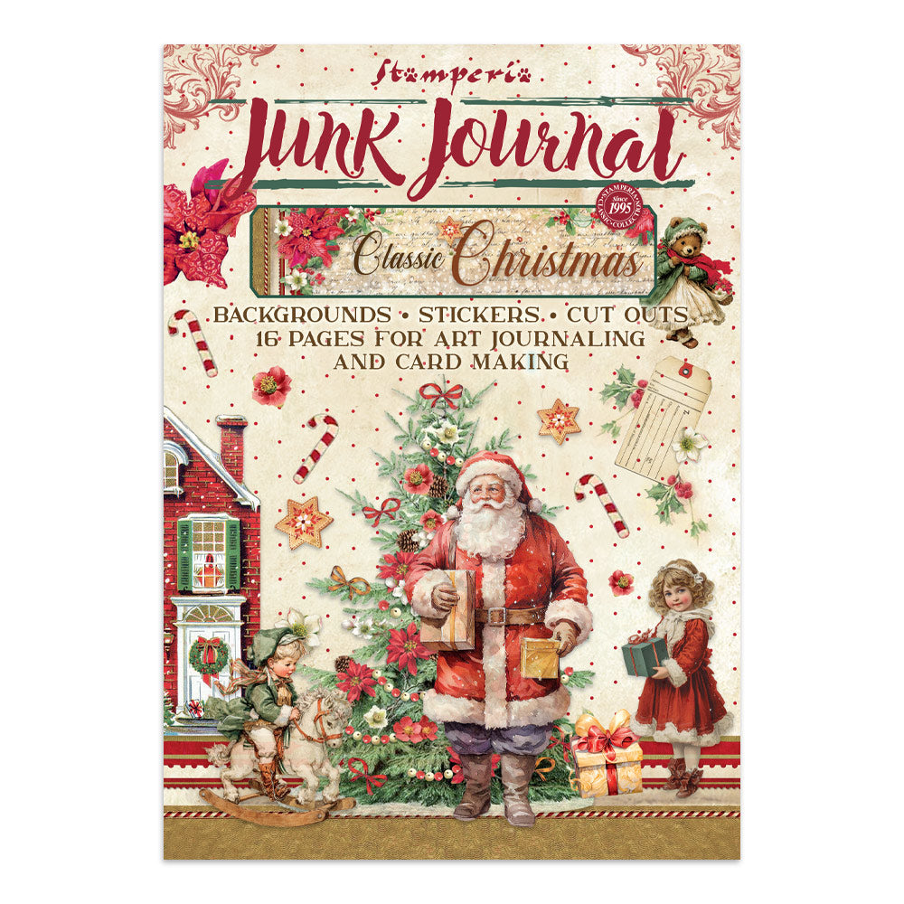 Stamperia CHRISTMAS ART JOURNALING SELECTION Junk Journal Kit Stencils Ephemera Stamp #BJS003