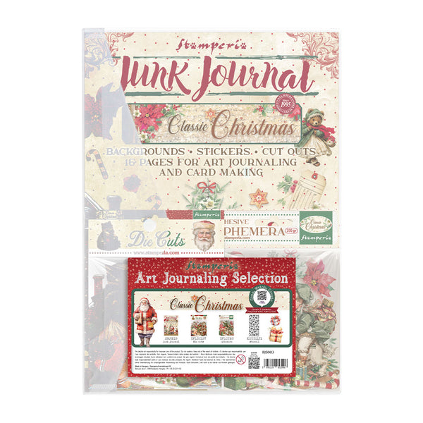 Stamperia CHRISTMAS ART JOURNALING SELECTION Junk Journal Kit Stencils Ephemera Stamp #BJS003