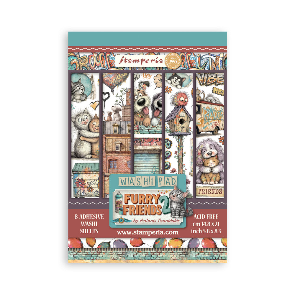 Stamperia FURRY FRIENDS 2 - LARGE ART JOURNALING SELECTION Junk Journal Kit Stencils Ephemera #BJS005