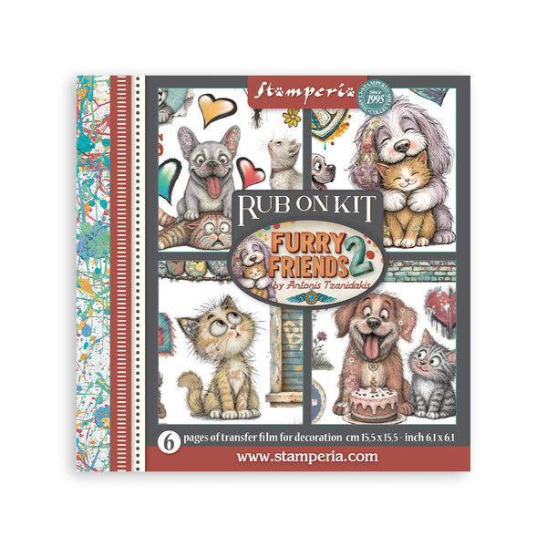Stamperia FURRY FRIENDS 2 - LARGE ART JOURNALING SELECTION Junk Journal Kit Stencils Ephemera #BJS005