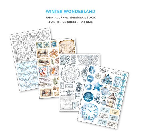 Ciao Bella WINTER WONDERLAND A4 Junk Journal & Ephemera Book #CBB001