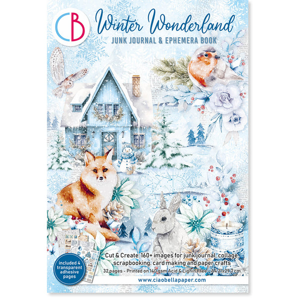 Ciao Bella WINTER WONDERLAND A4 Junk Journal & Ephemera Book #CBB001