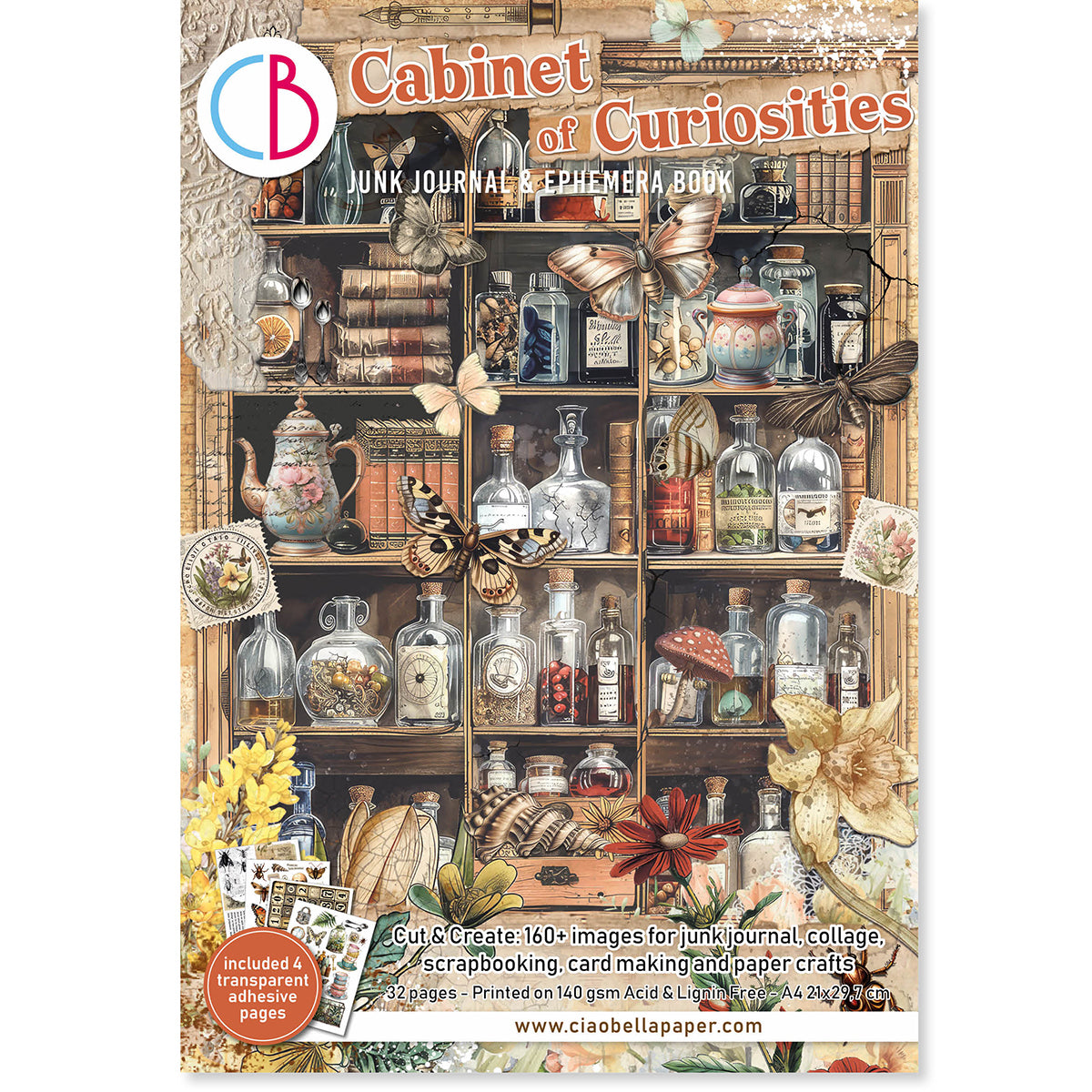 Ciao Bella CABINET OF CURIOSITIES Steampunk A4 Junk Journal & Ephemera Book #CBB002