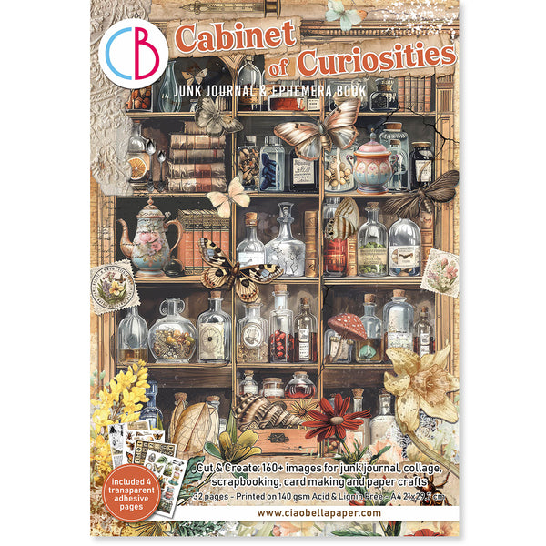 Ciao Bella CABINET OF CURIOSITIES Steampunk A4 Junk Journal & Ephemera Book #CBB002