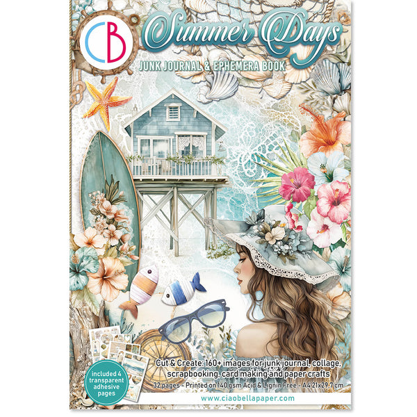Ciao Bella SUMMER DAYS A4 Junk Journal & Ephemera Book #CBB010