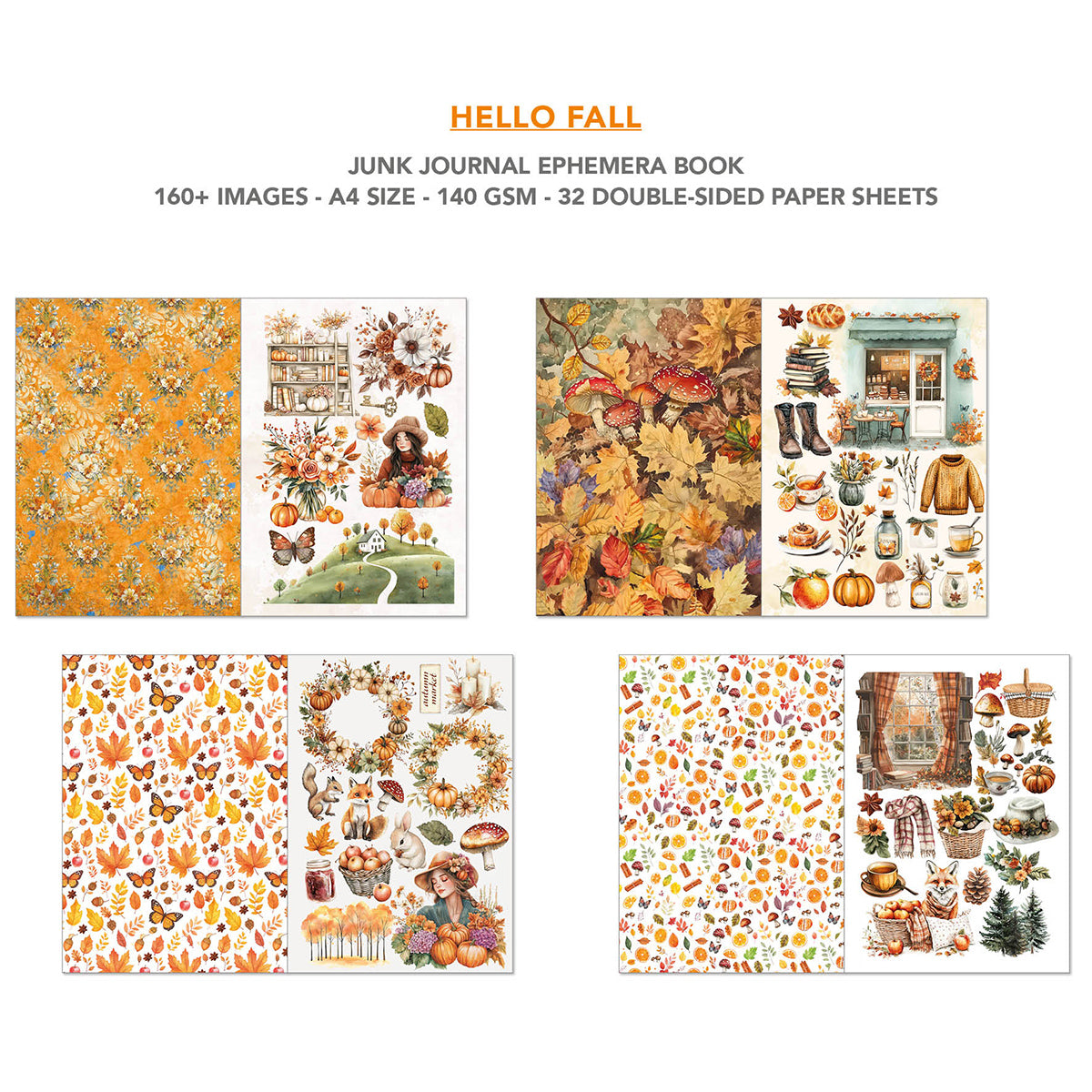 Ciao Bella HELLO FALL A4 Junk Journal & Ephemera Book #CBB013