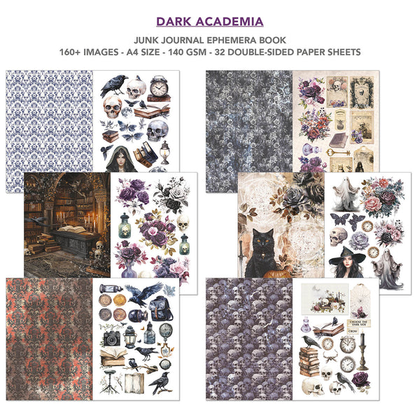 Ciao Bella DARK ACADEMIA A4 Junk Journal & Ephemera Book #CBB014