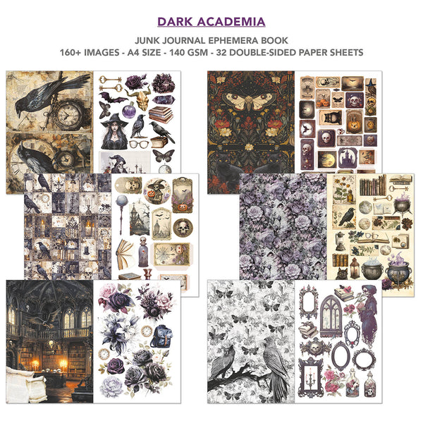 Ciao Bella DARK ACADEMIA A4 Junk Journal & Ephemera Book #CBB014