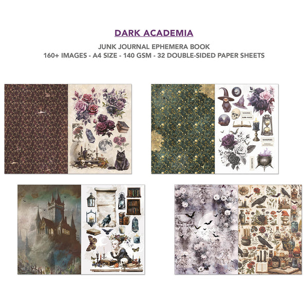 Ciao Bella DARK ACADEMIA A4 Junk Journal & Ephemera Book #CBB014