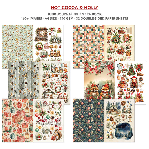 Ciao Bella HOT COCOA & HOLLY A4 Junk Journal & Ephemera Book #CBB015