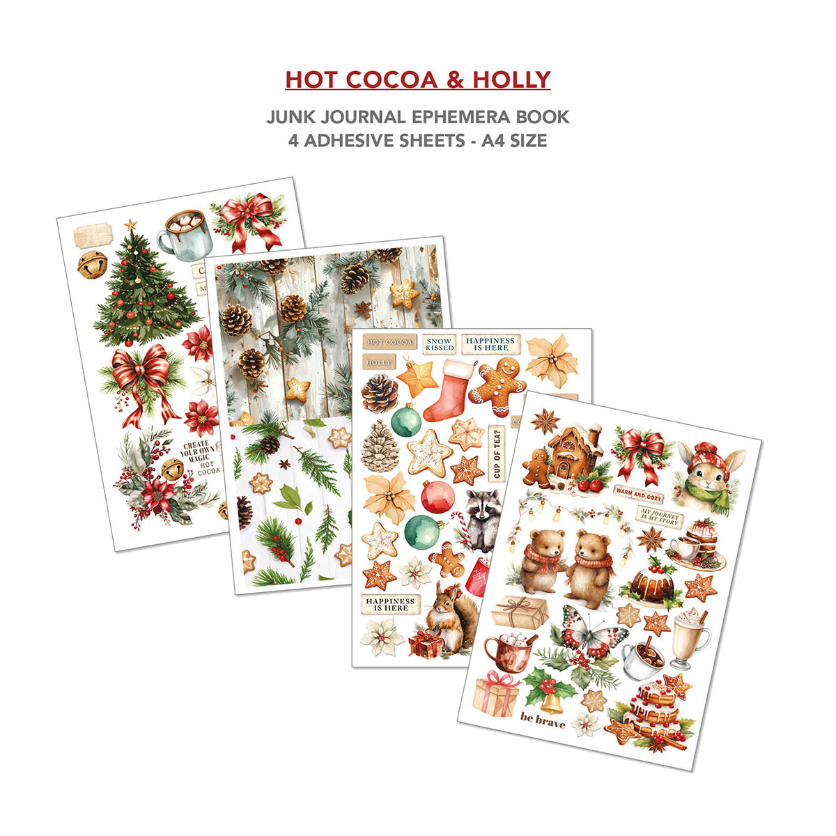 Ciao Bella HOT COCOA & HOLLY A4 Junk Journal & Ephemera Book #CBB015