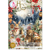 Hot Cocoa & Holly junk journal and ephemera book with Christmas-themed design featuring animals and decorations.