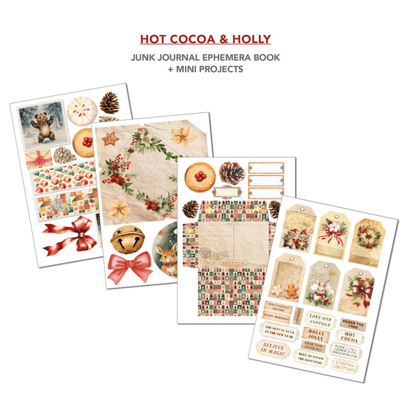 Ciao Bella HOT COCOA & HOLLY A4 Junk Journal & Ephemera Book #CBB015