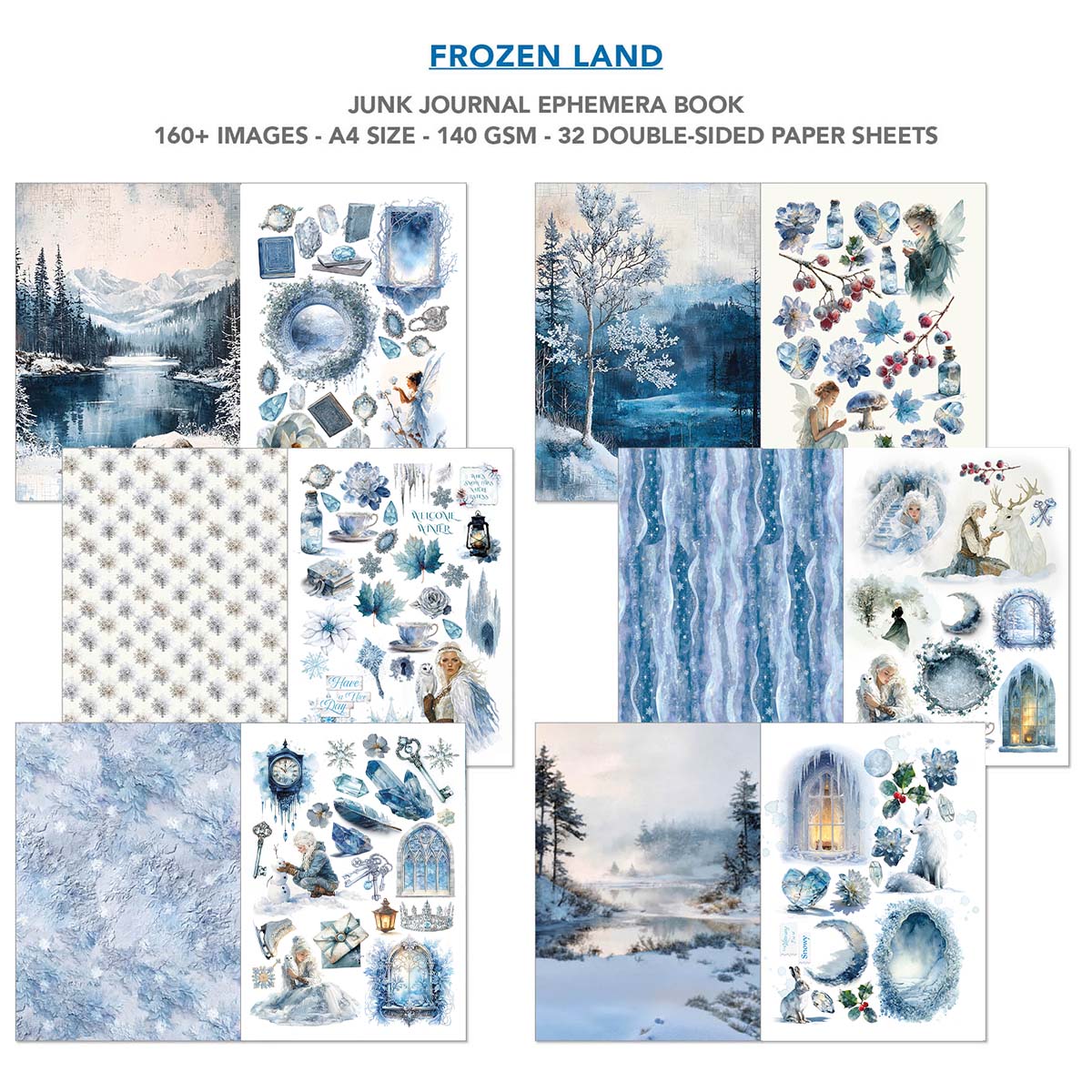 Ciao Bella FROZEN LAND A4 Junk Journal & Ephemera Book #CBB016