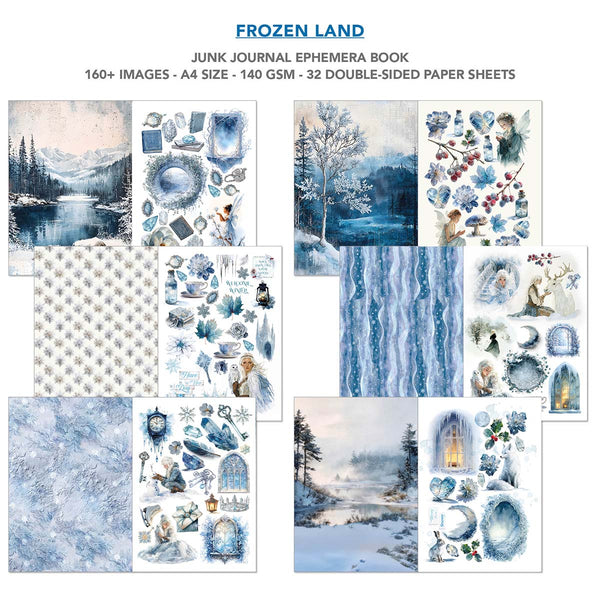 Ciao Bella FROZEN LAND A4 Junk Journal & Ephemera Book #CBB016